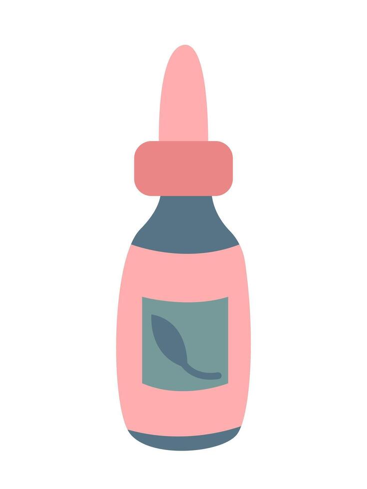 Bottle with aroma oil flat style vector illustration