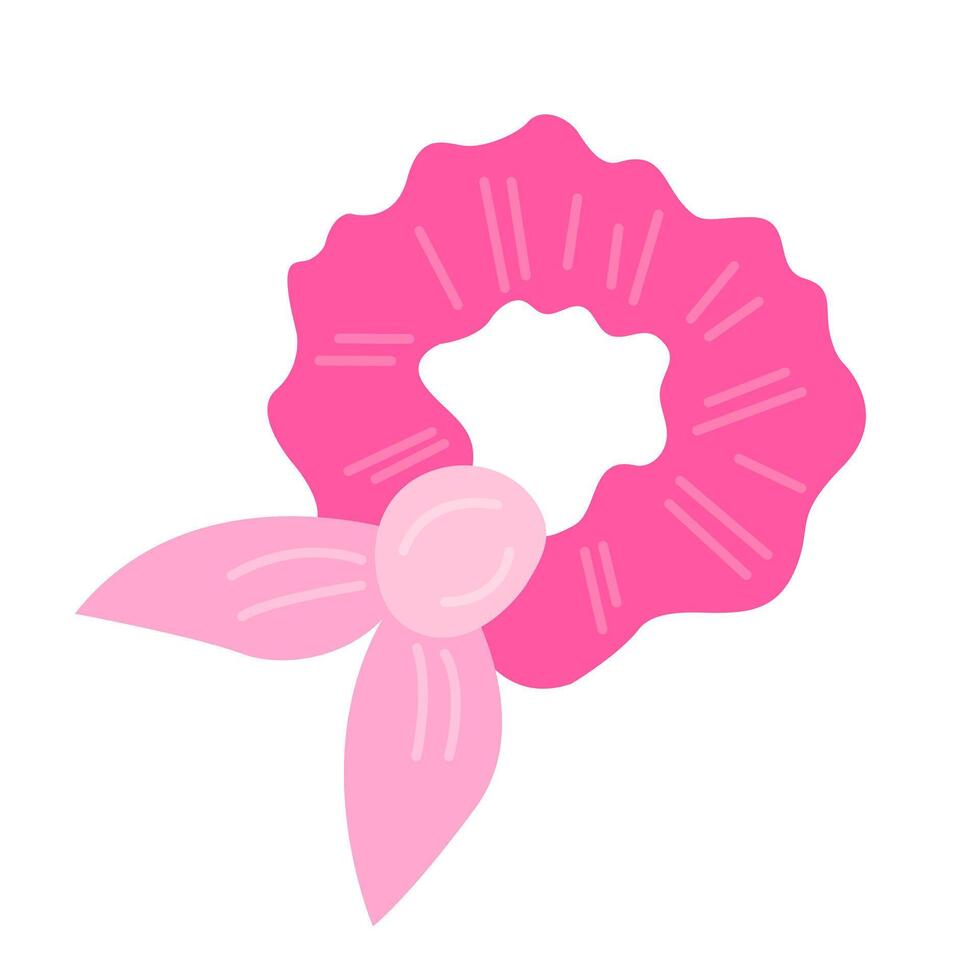 Pink flat scrunchy vector illustration