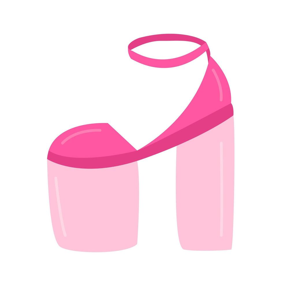 Pink fashion high heels shoe vector illustration