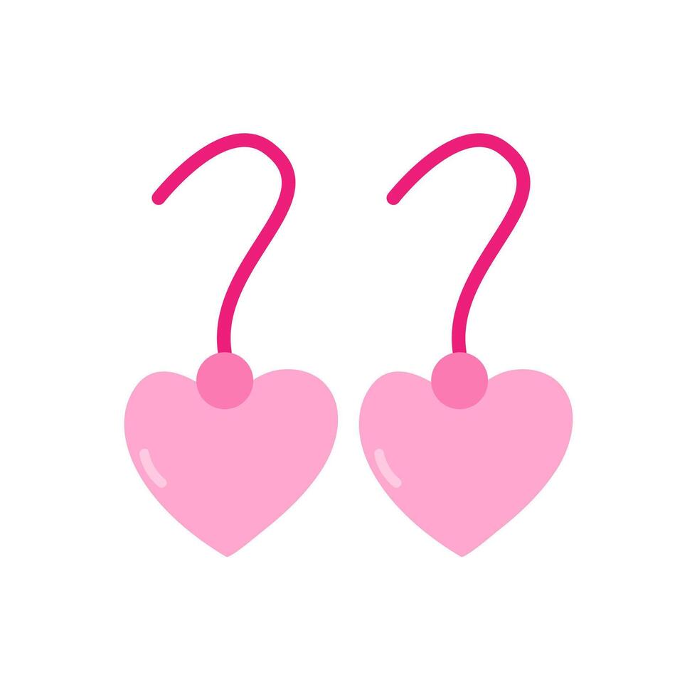 Heart shape earrings vector flat style