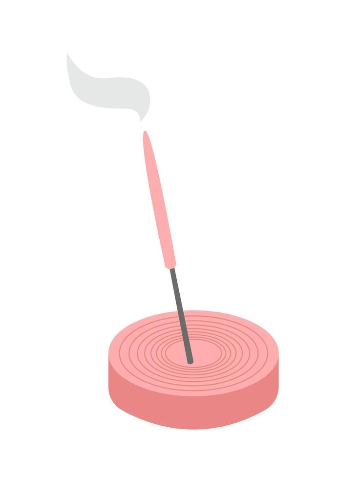 Aroma scented stick on ceramic stand flat illustration vector
