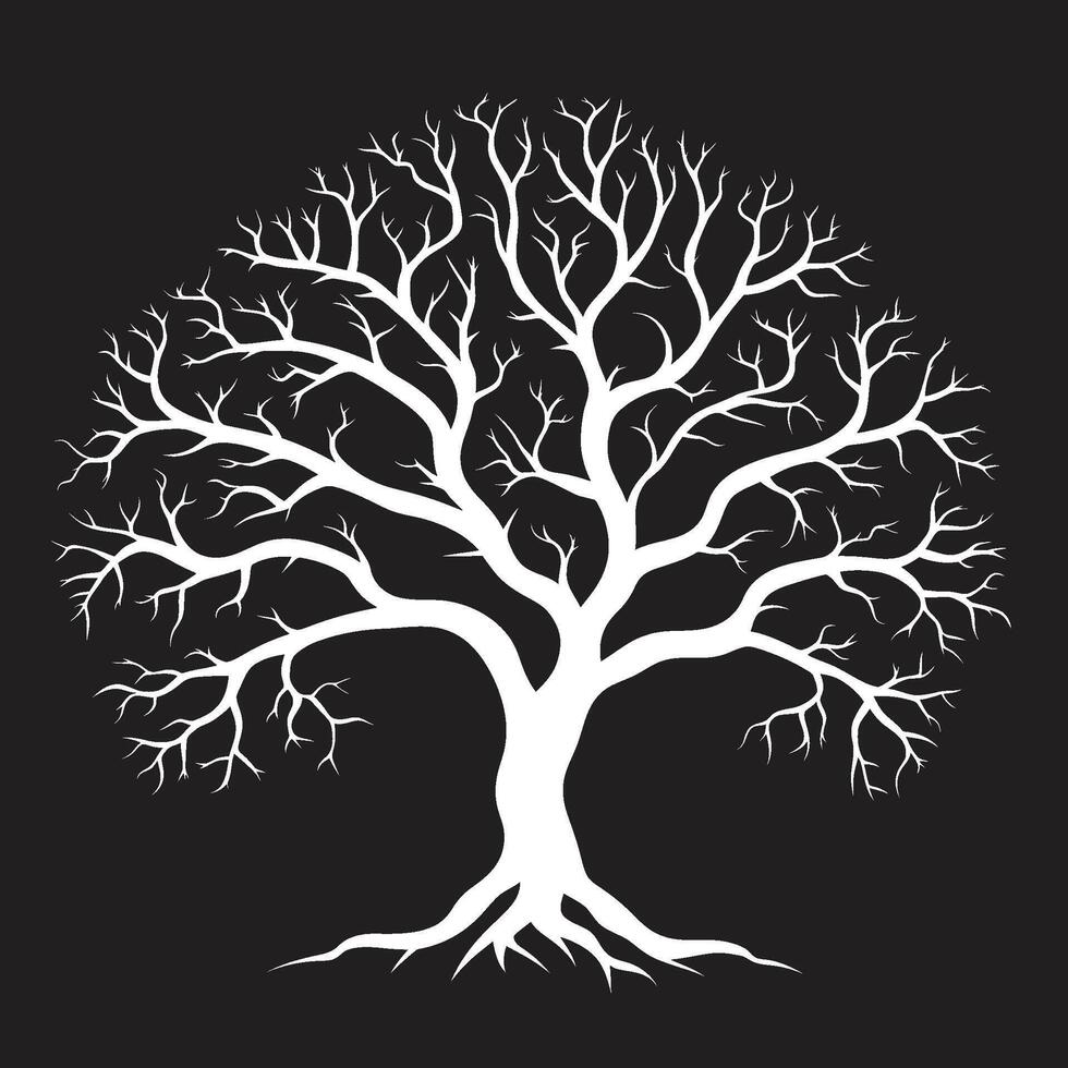 Enchanting Canopy Black Vector Tree Symbol Timeless Arboreal Tree Black Vector Icon