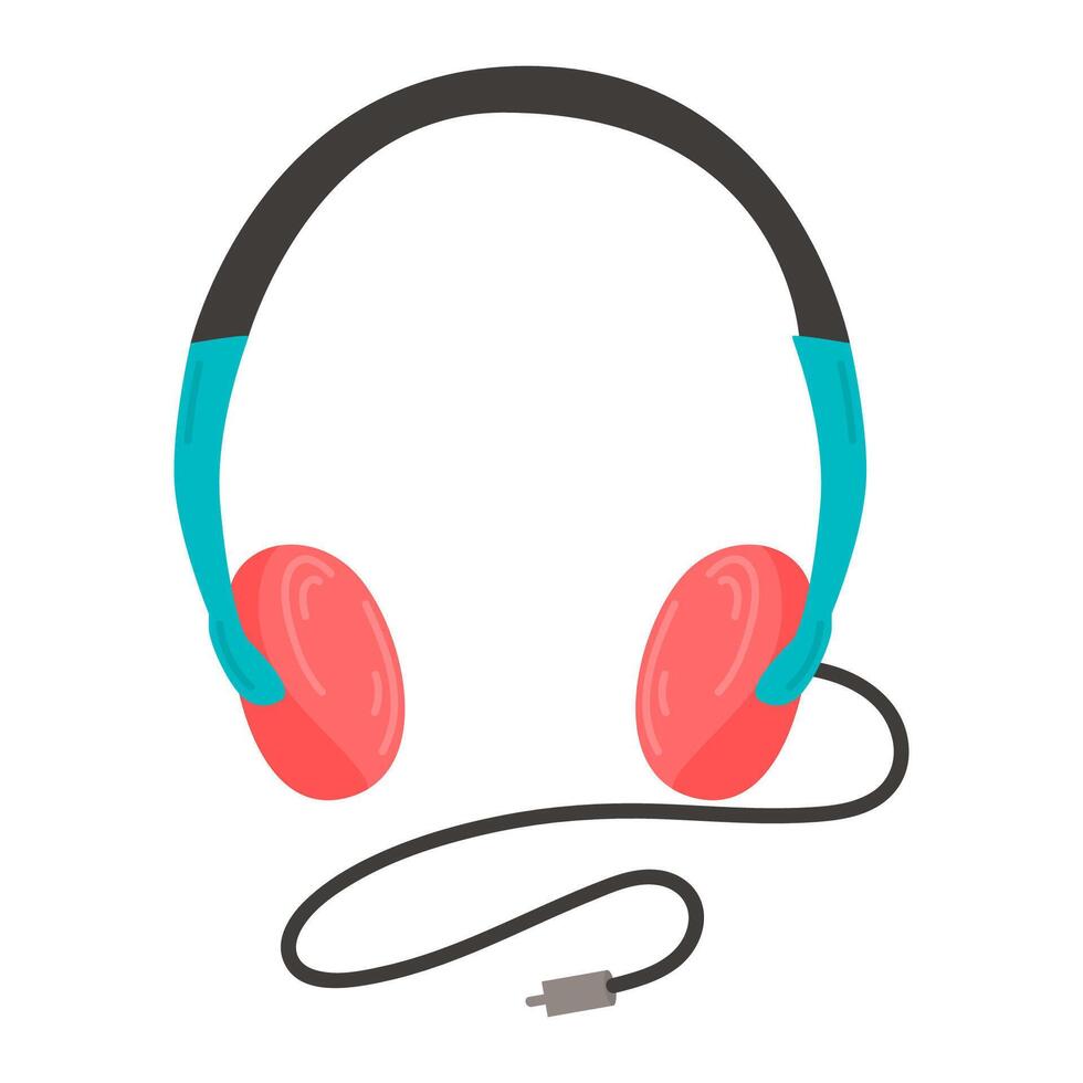 Headphones. An object from the 90s, 80s. Retro. Icon isolated on white background. vector