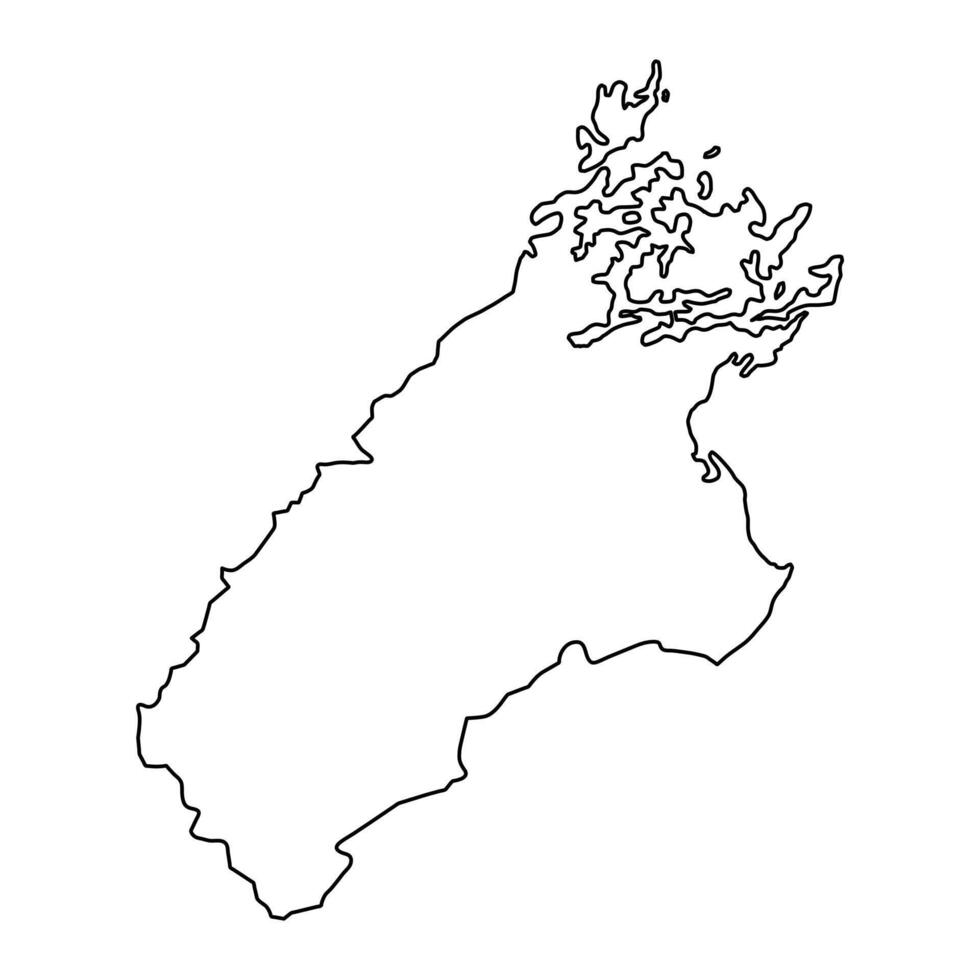 Marlborough District map, administrative division of New Zealand. Vector illustration.