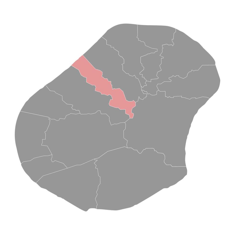 uaboe distrito mapa, administrativo división de nauru vector ilustración.