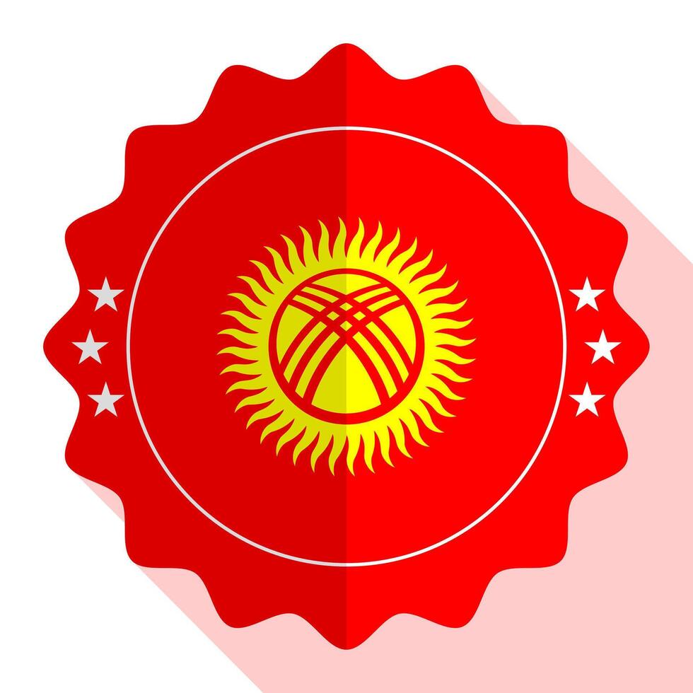 Kyrgyzstan quality emblem, label, sign, button. Vector illustration.