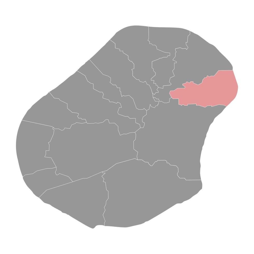 Ijuw district map, administrative division of Nauru. Vector illustration.