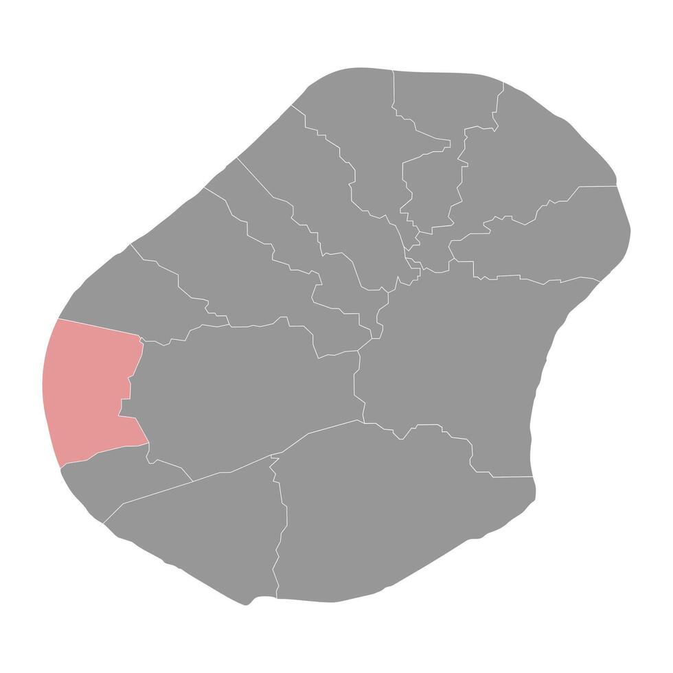 Aiwo district map, administrative division of Nauru. Vector illustration.