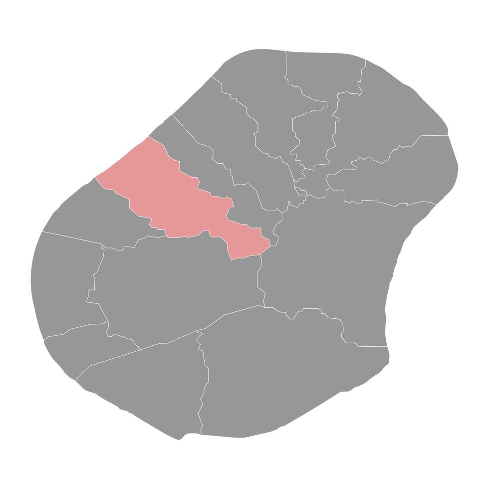 Nibok district map, administrative division of Nauru. Vector illustration.