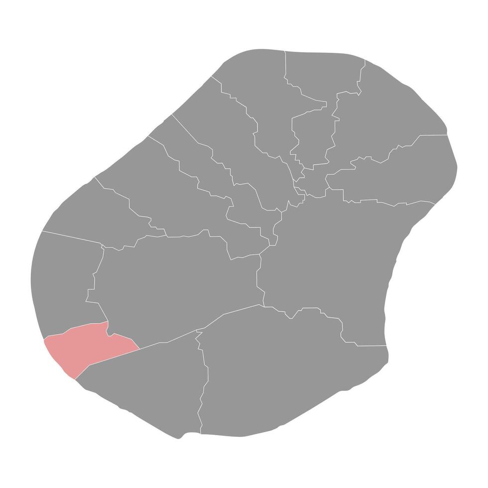 Boe district map, administrative division of Nauru. Vector illustration.