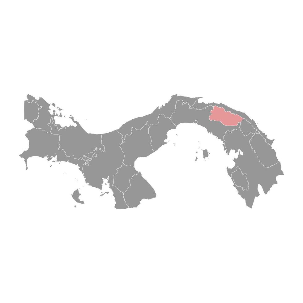 Madungandi region map, administrative division of Panama. Vector illustration.