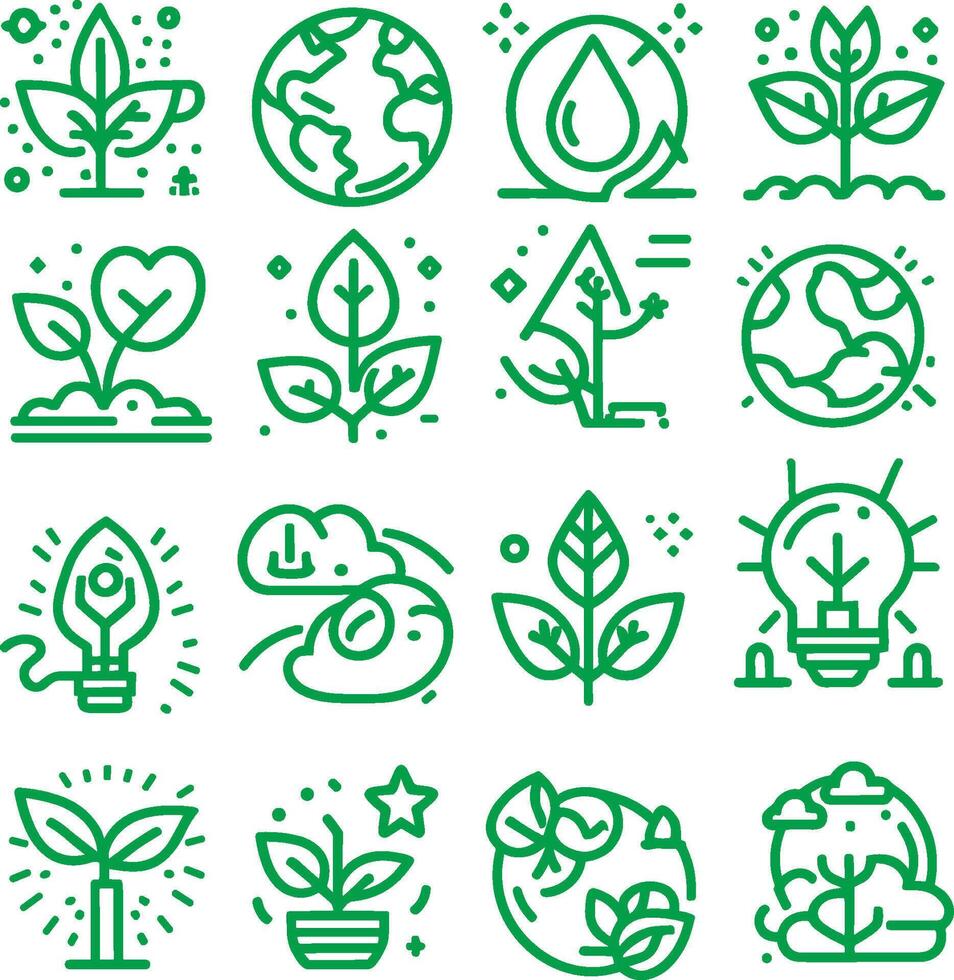 ecología íconos y naturaleza icono vector