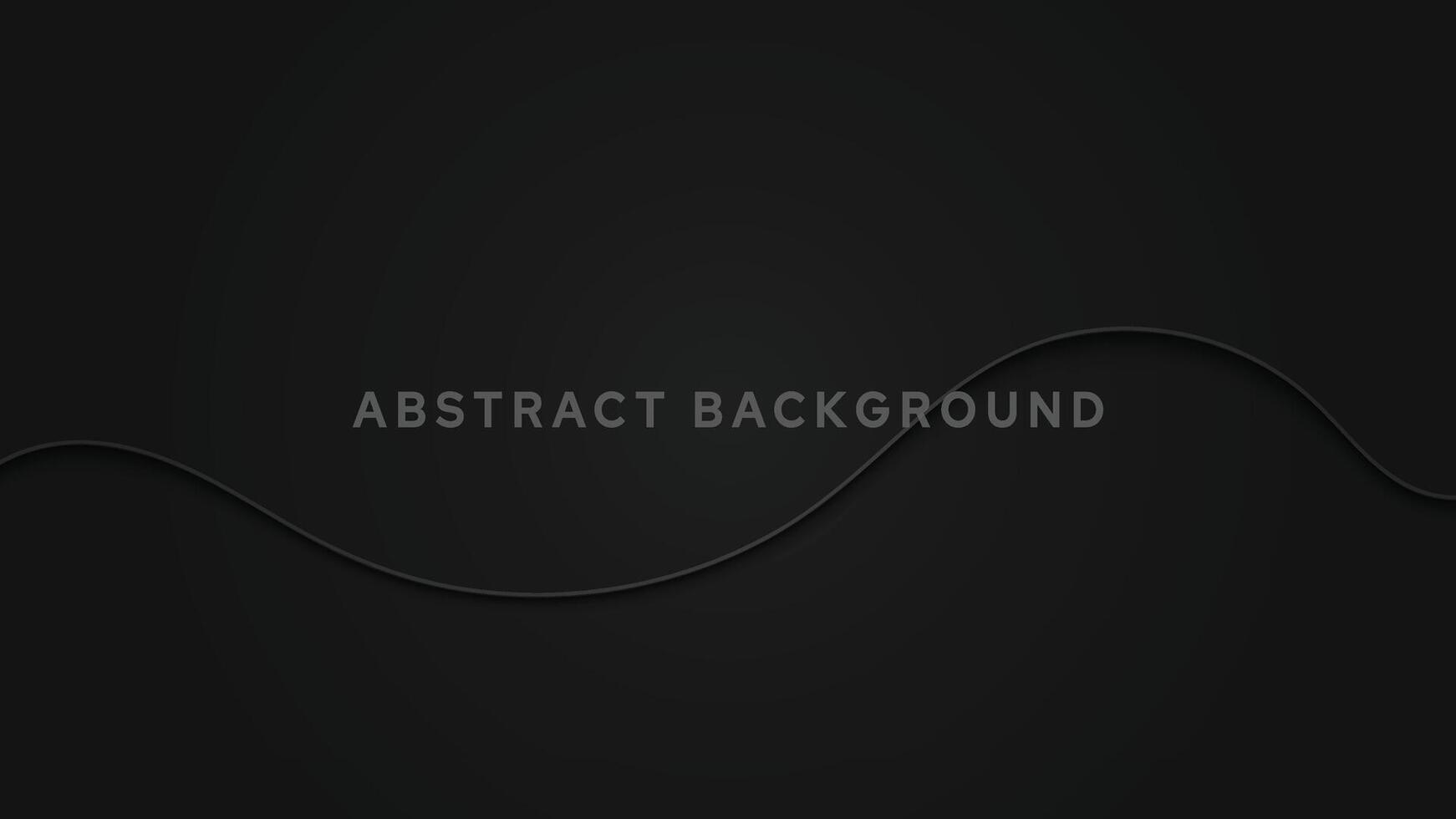 3D black geometric abstract background overlap layer on dark space with waves shape decoration. Minimalist modern graphic design element cutout style concept vector