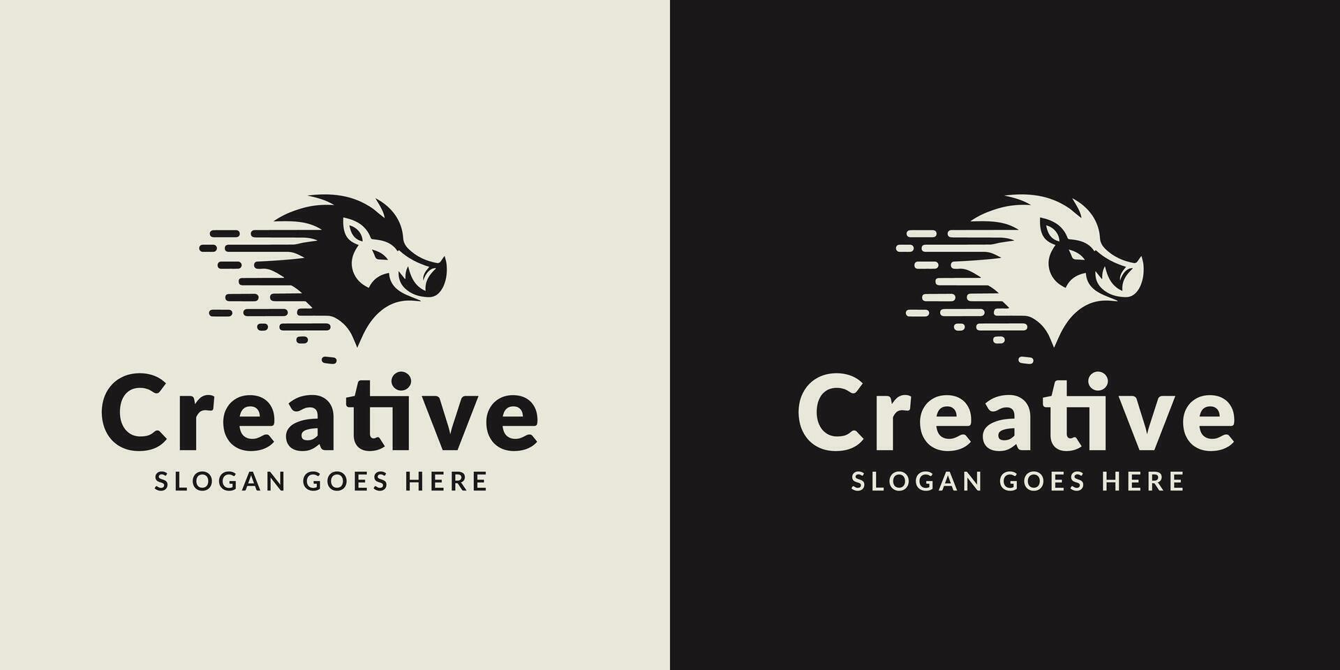 Creative Lion Logo Presentation in Two Color Variations on Contrasting Backgrounds vector