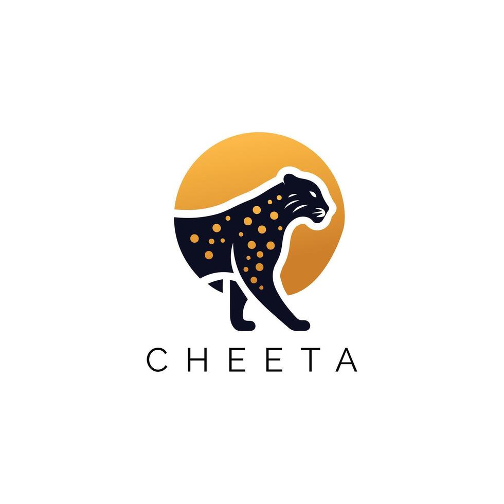 Majestic Cheetah Emblem Against Sunset Hue vector
