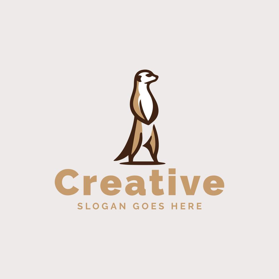 Stylish Meerkat Logo Design for a Creative Company Branding Concept vector