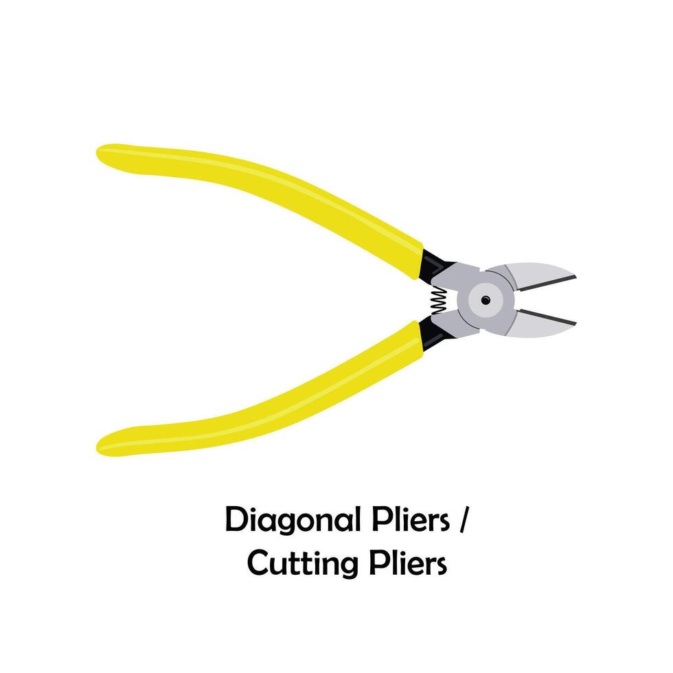 Diagonal pliers color vector. Work tool icon for web, tag, label, mechanical shop, garage, repair shop, workshop. Symbol for mechanical engineering, carpentry, mechanic, engineer, carpenter vector