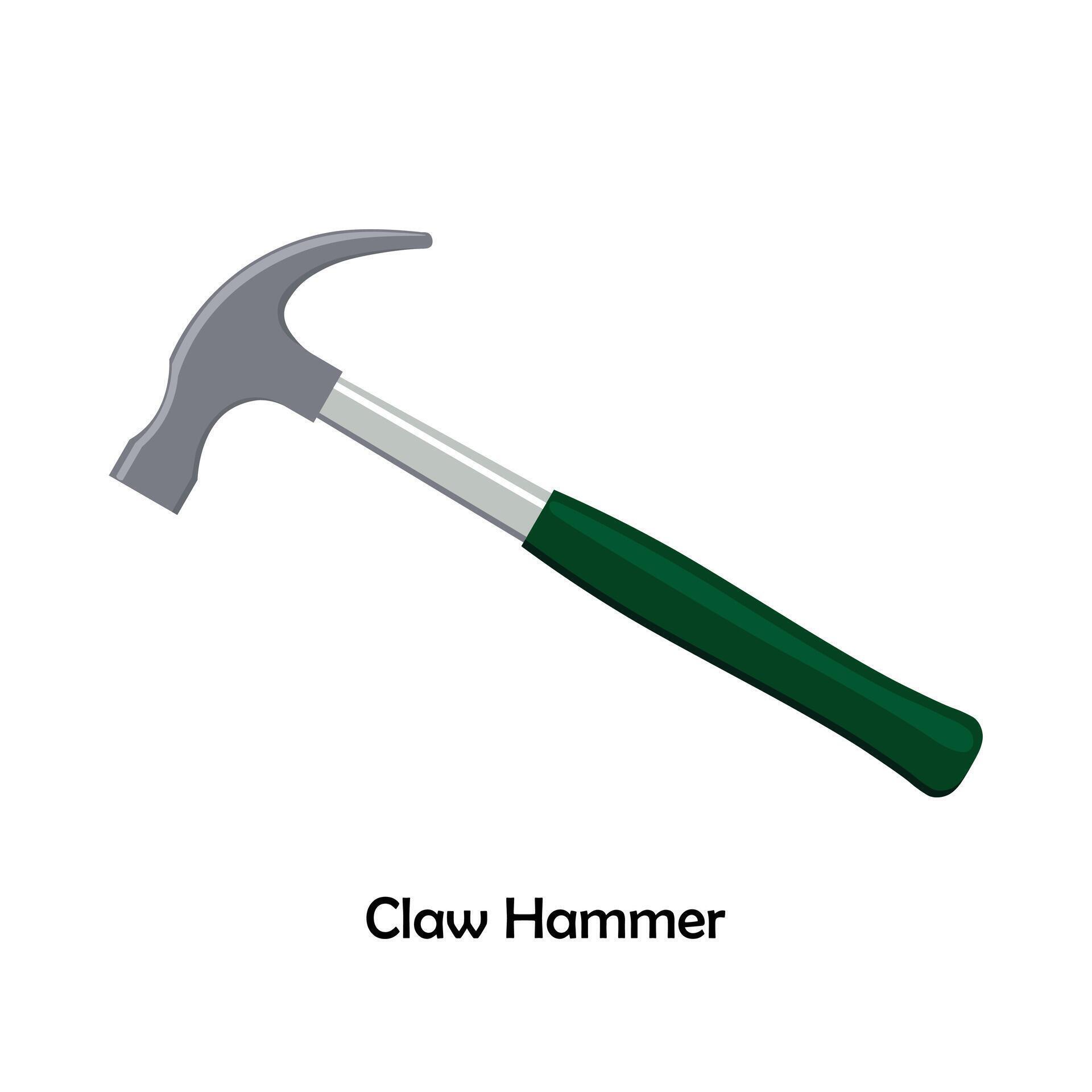 Claw hammer color illustration vector. Work tool icon for web, tag