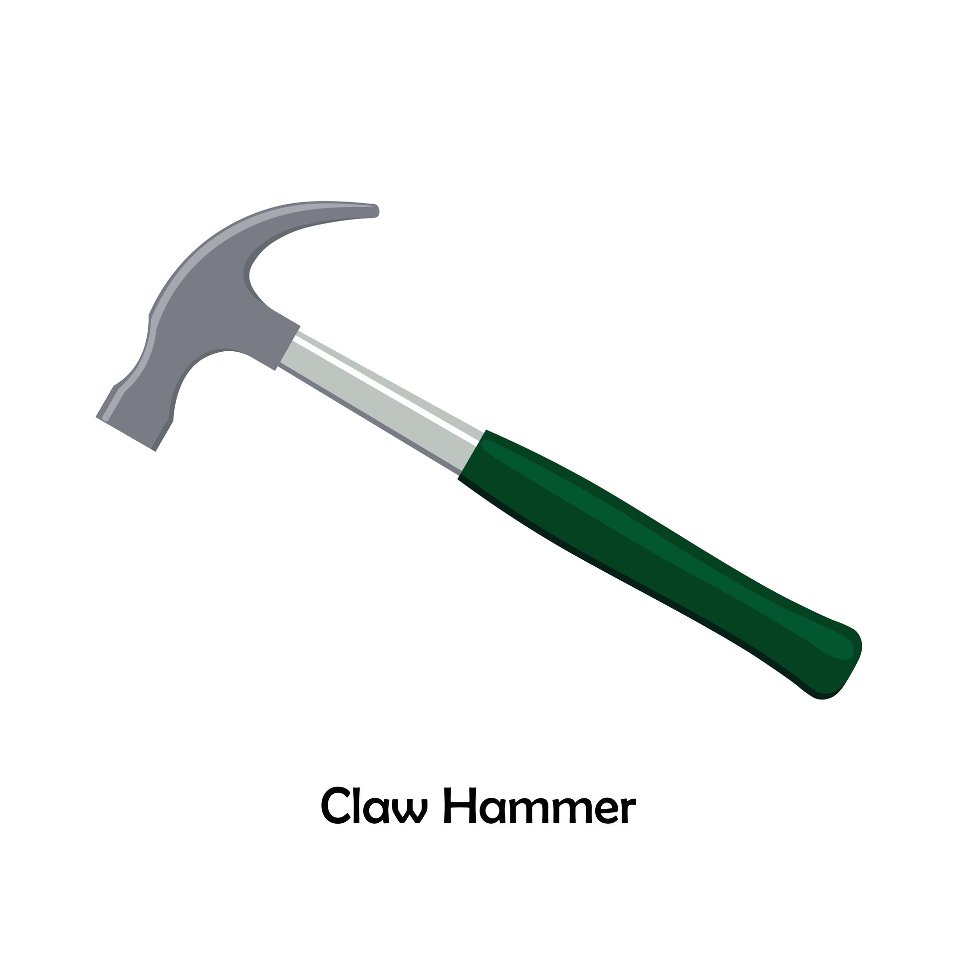 Claw hammer color illustration vector. Work tool icon for web, tag, label, mechanical shop