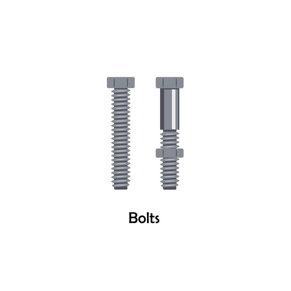 Bolts color illustration vector. Work tool icon for web, tag, label, mechanical shop, garage, repair shop, workshop. Symbol for mechanical engineering, carpentry, mechanic, engineer, carpenter vector