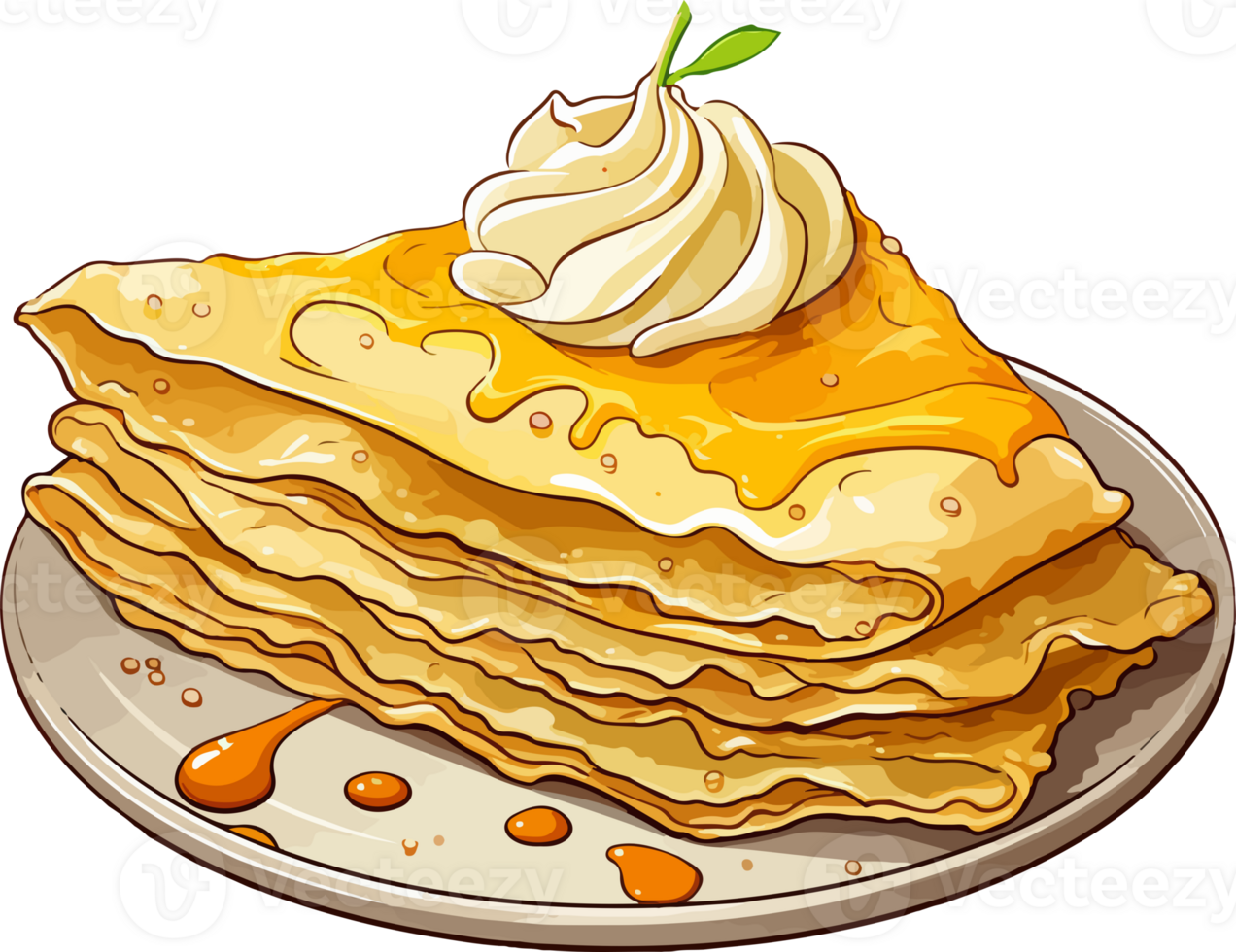 AI generated Cute crepe in cartoon style png