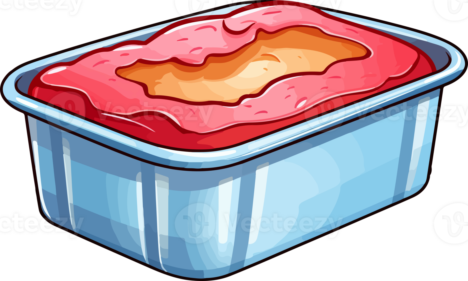 Cute cake pan in cartoon style png