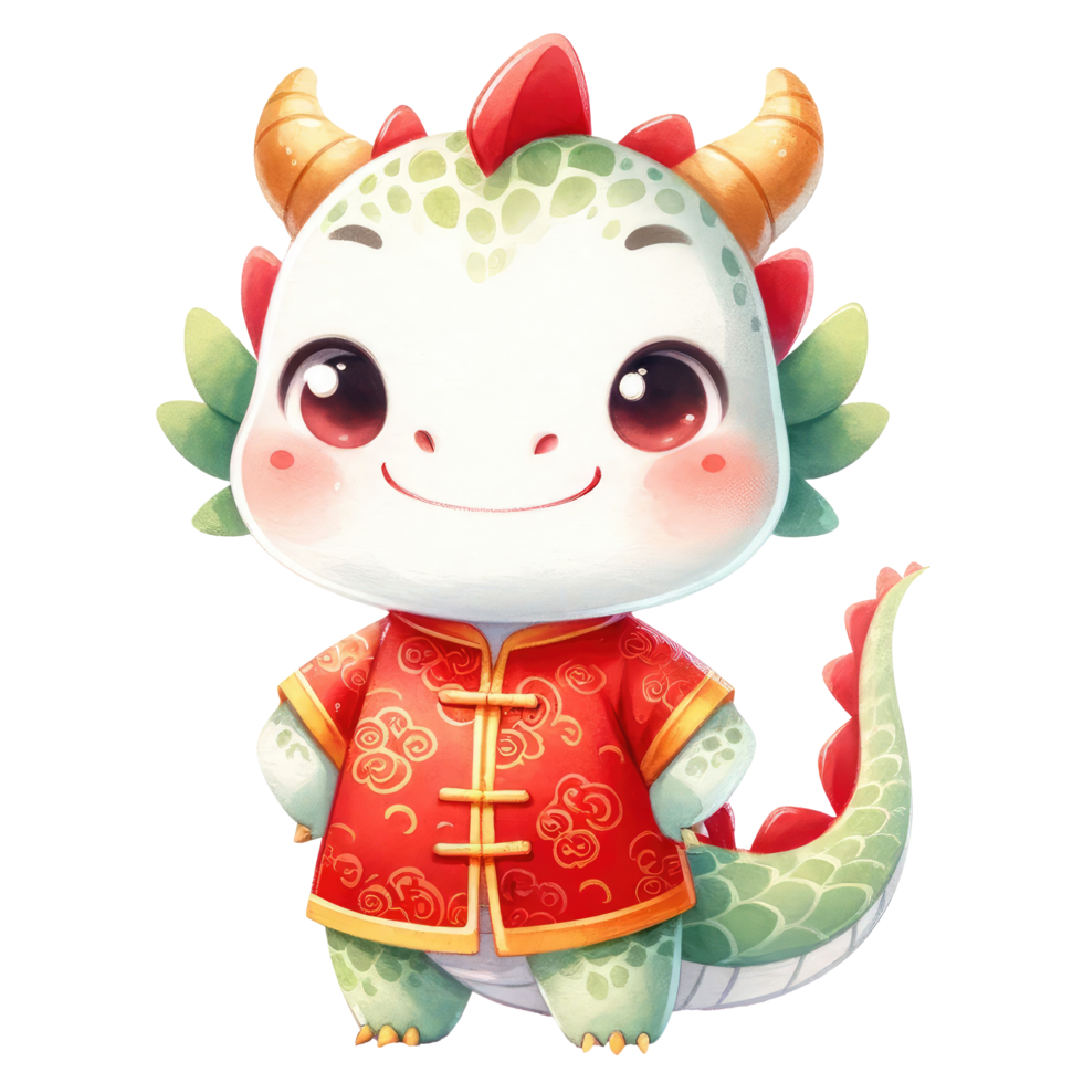 ai généré chinois Nouveau année dragon mascotte isolé png