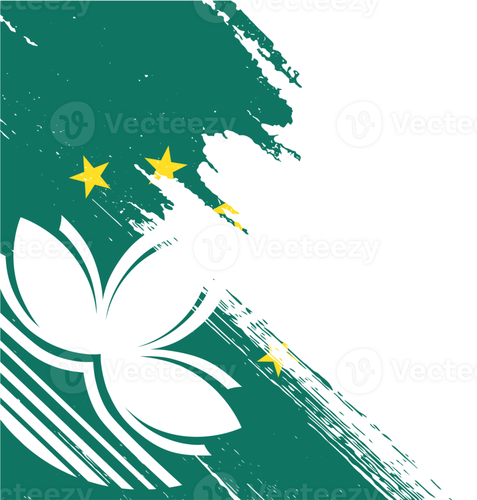 Macau flag brush paint textured png