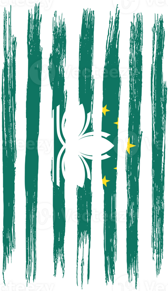 Macau flag brush paint textured png