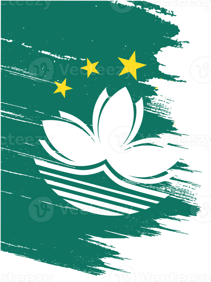 Macau flag brush paint textured png