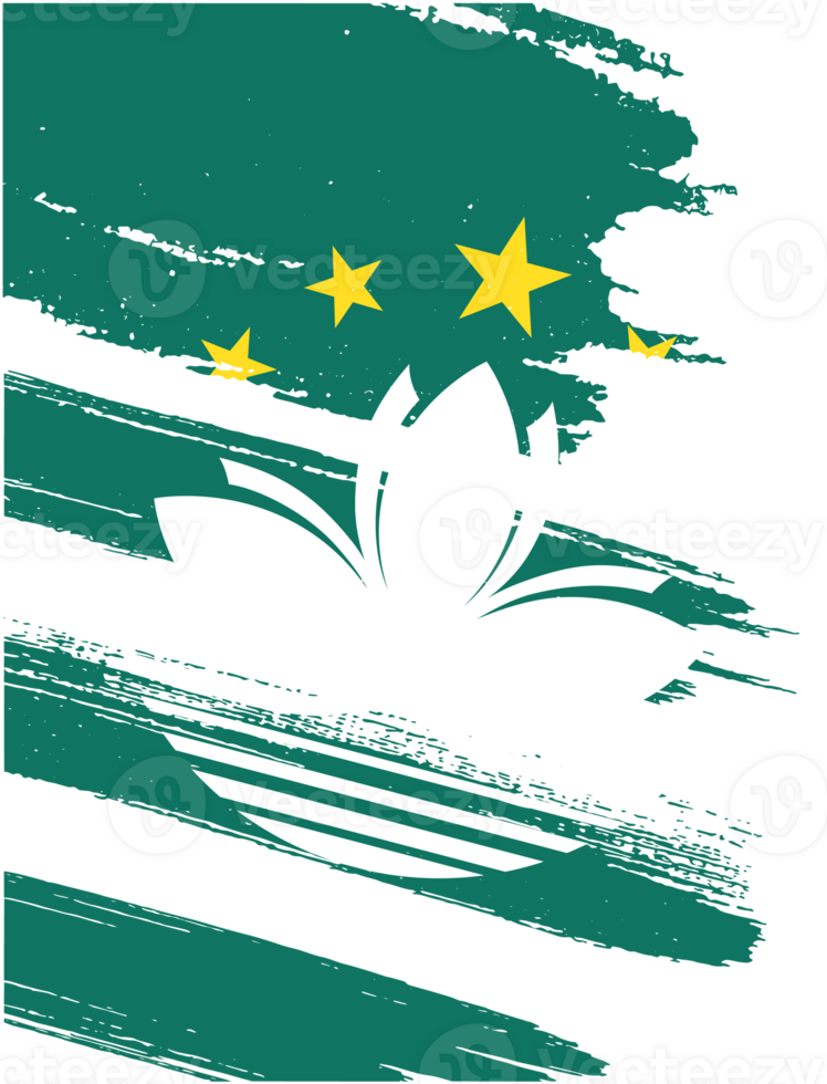 Macau flag brush paint textured png