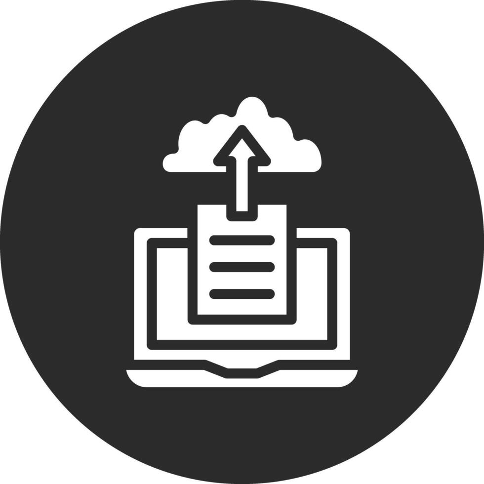 cargar archivo en icono de vector de nube