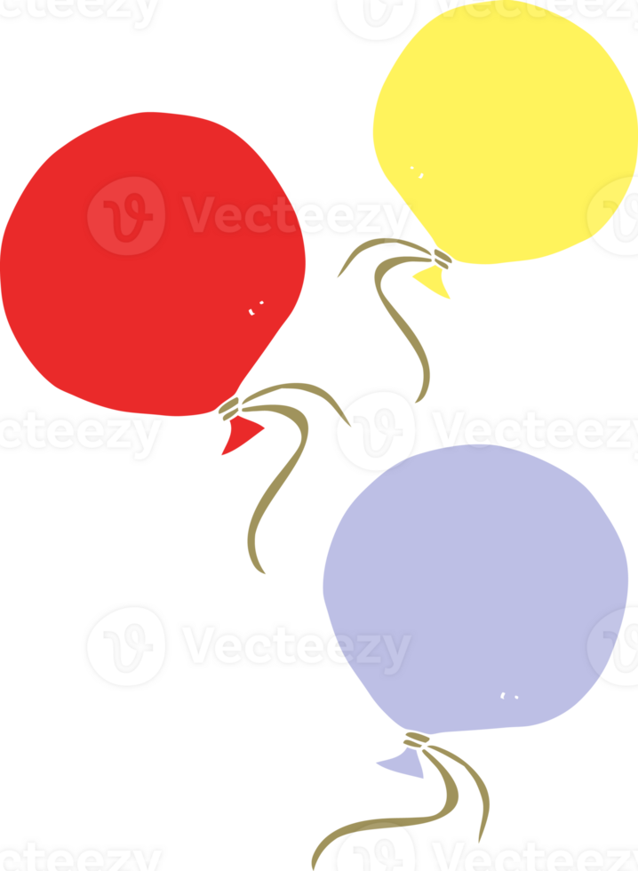 flat color illustration of a cartoon balloons png