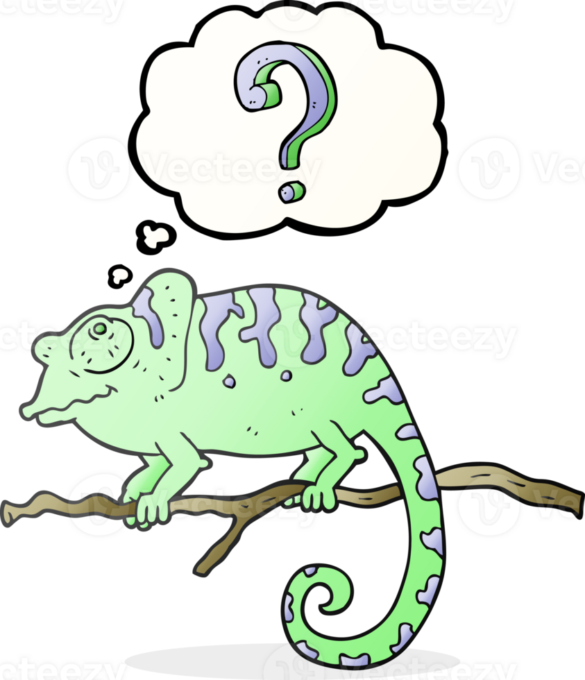 thought bubble cartoon curious chameleon png