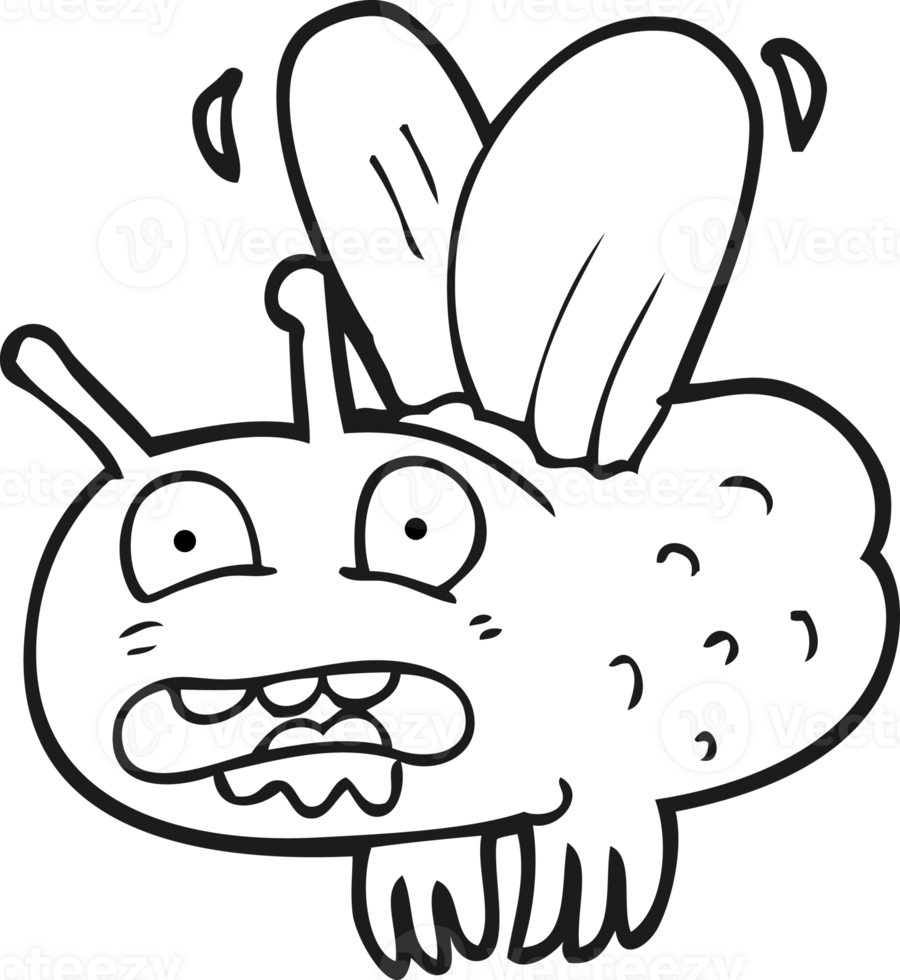 black and white cartoon fly png