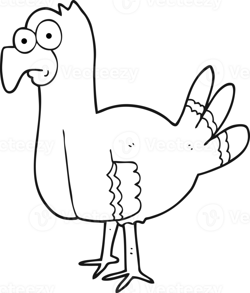 black and white cartoon bird png