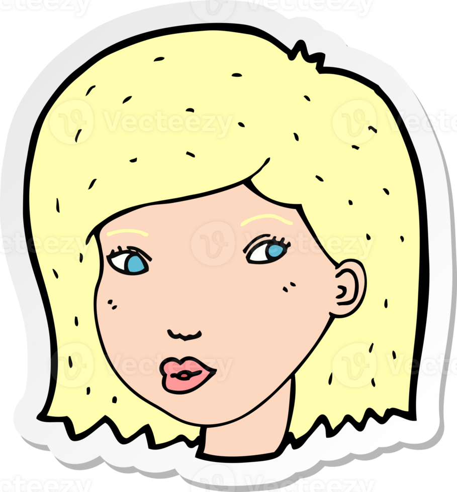 sticker of a cartoon female face png