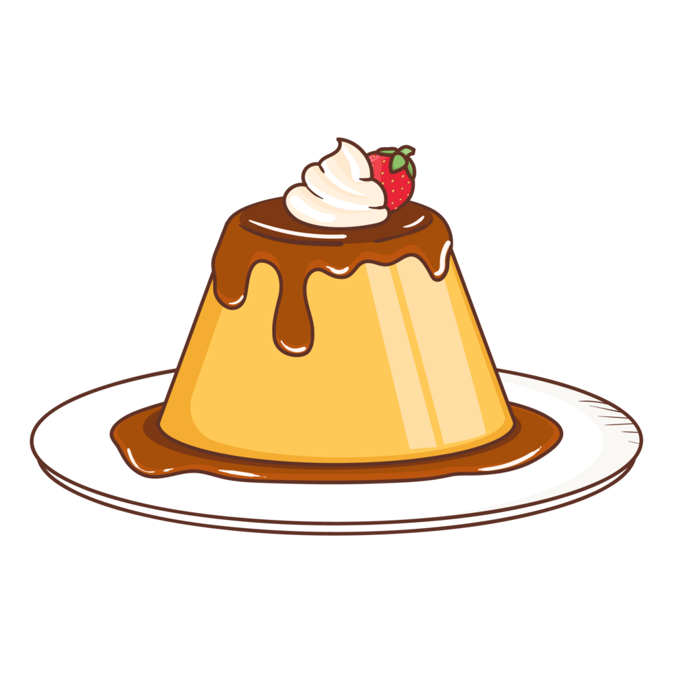 Cartoon Japanese Caramel Pudding png