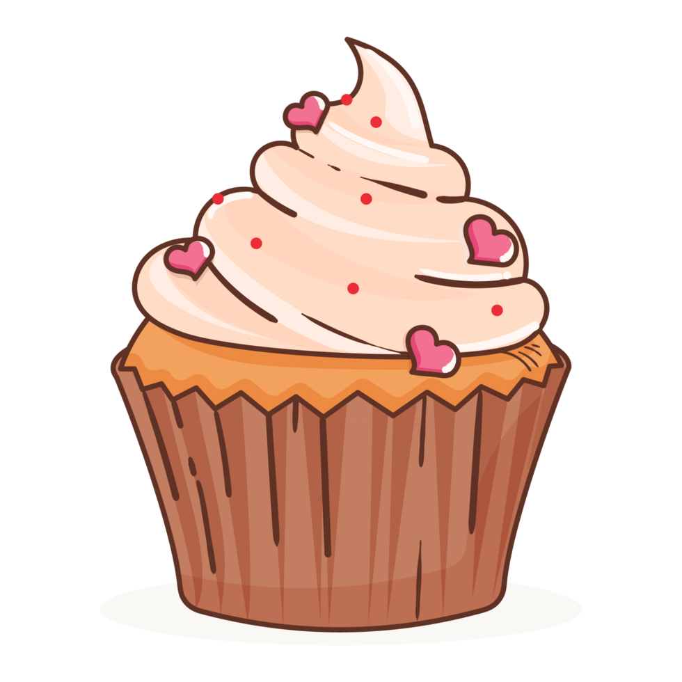Cartoon Creamy Cup Cake png