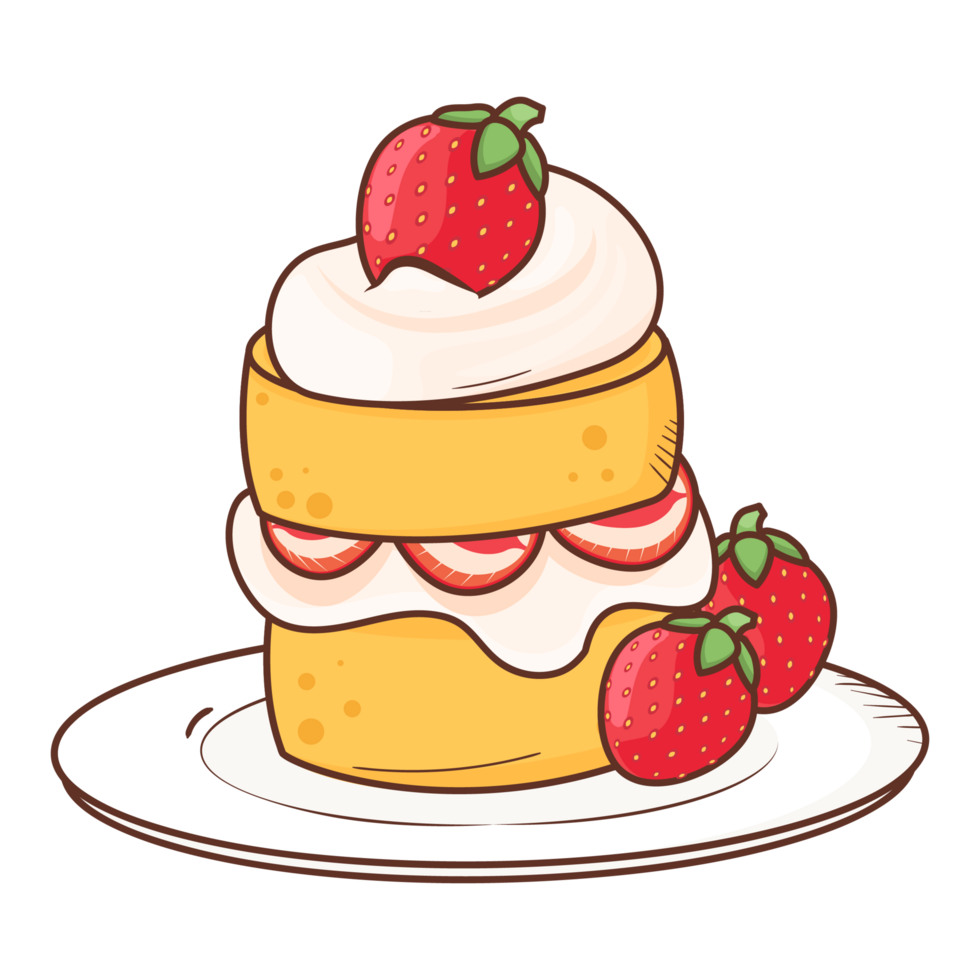 Cartoon Strawberry on Shortcakes png