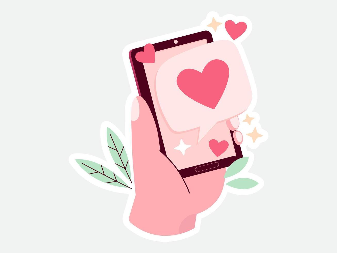 love valentine sticker illustration vector