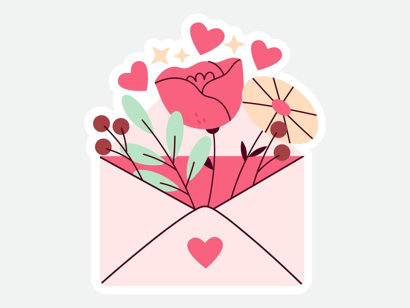 love valentine sticker illustration vector