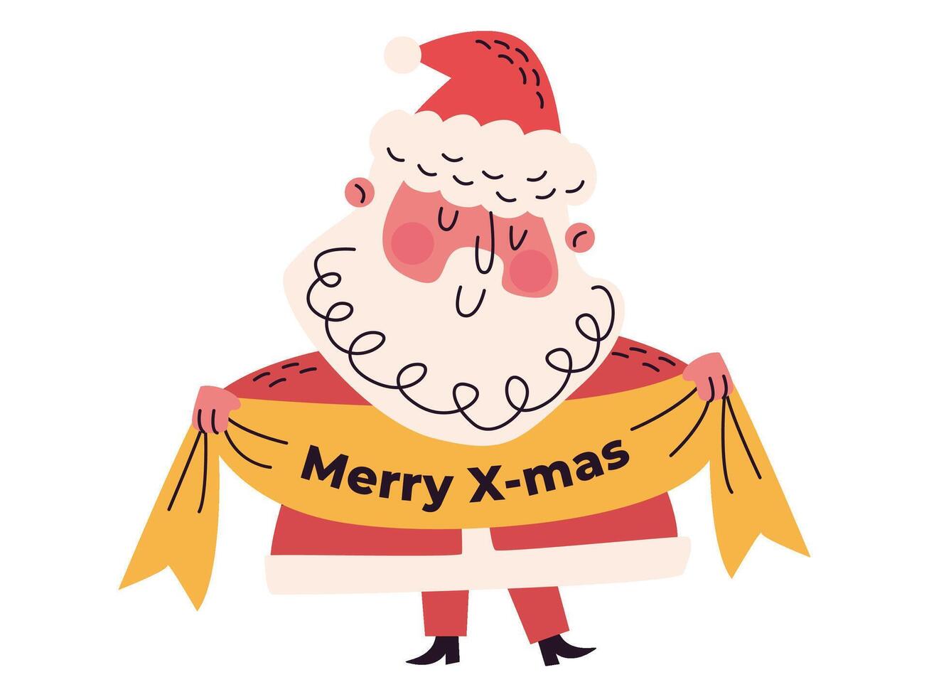 christmas illustration sticker present for gift and winter collection vector