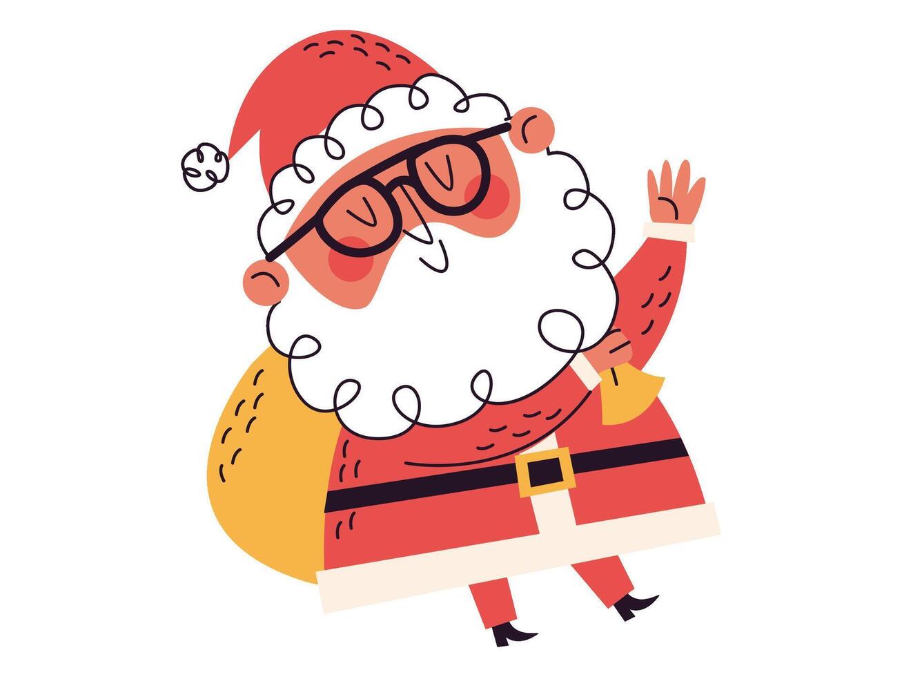 Navidad ilustración pegatina presente para regalo y invierno colección vector