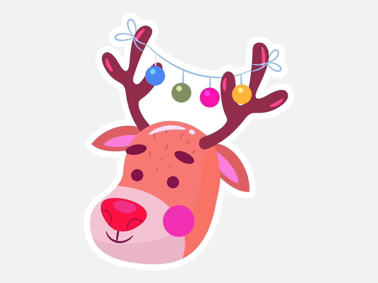 christmas illustration sticker present for gift and winter collection vector