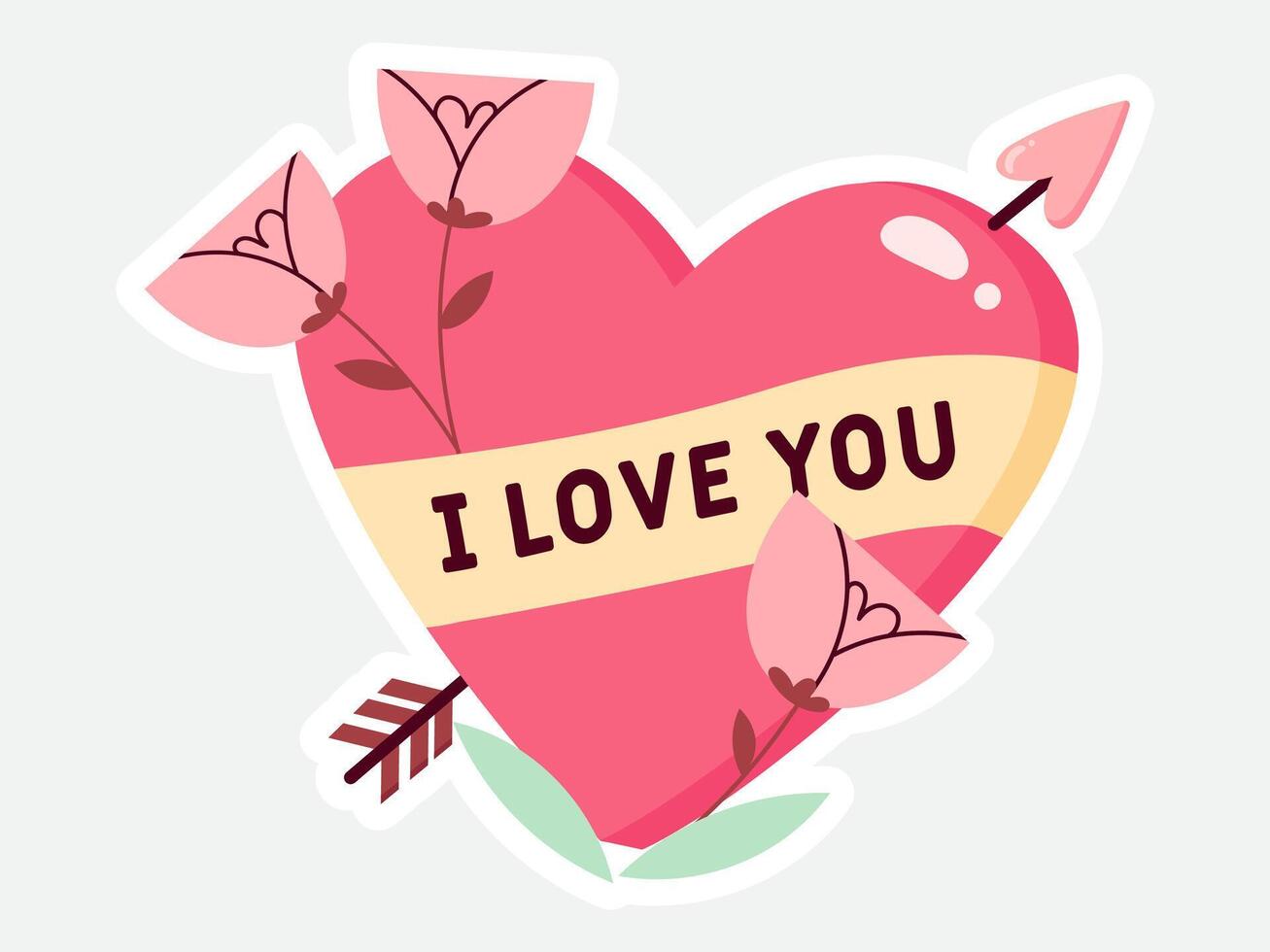 love valentine sticker illustration vector