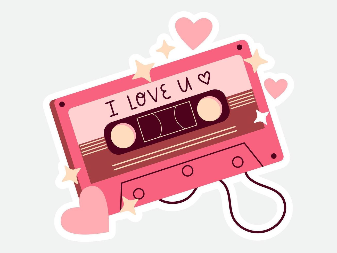 love valentine sticker illustration vector