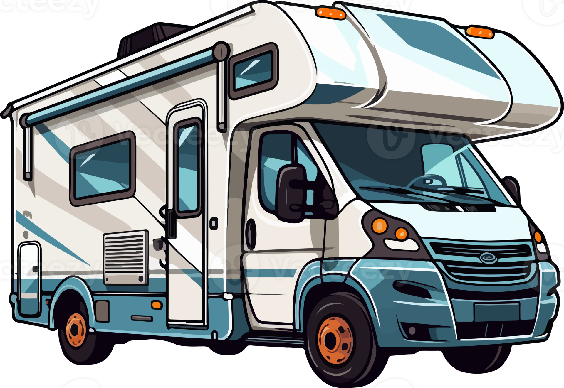 AI generated Cute recreational vehicle in cartoon style 37220630 PNG