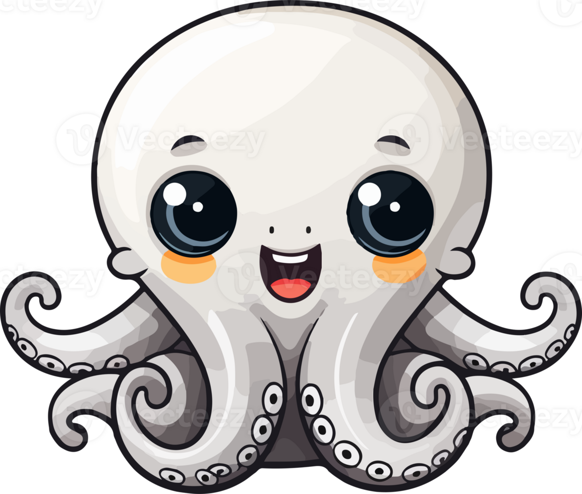 AI generated Cute octopus in cartoon style png