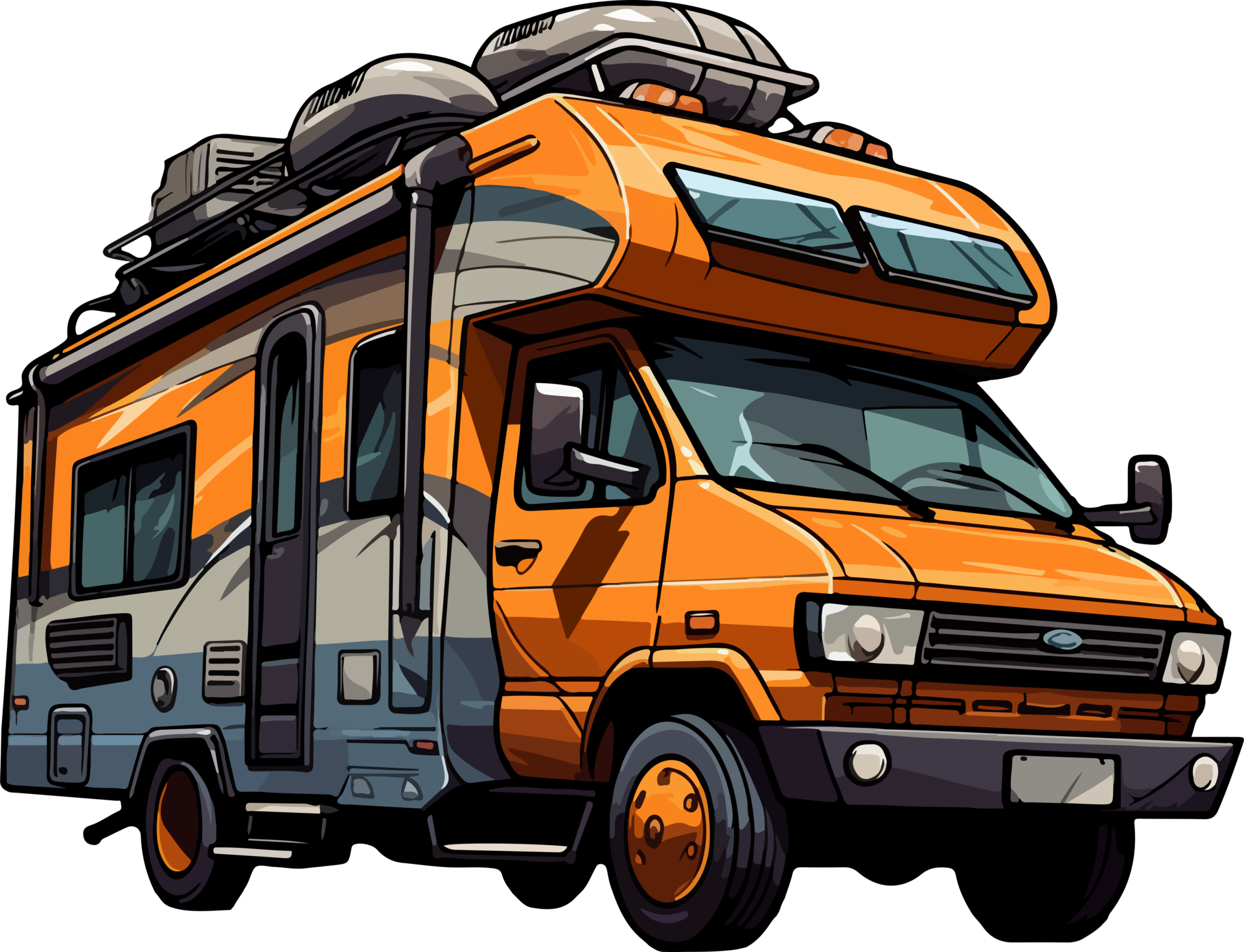 AI generated Cute recreational vehicle in cartoon style 37220635 PNG